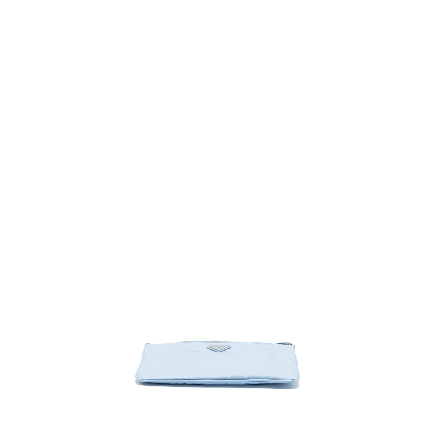 Prada Re-Nylon zip shoulder bag light blue SHW