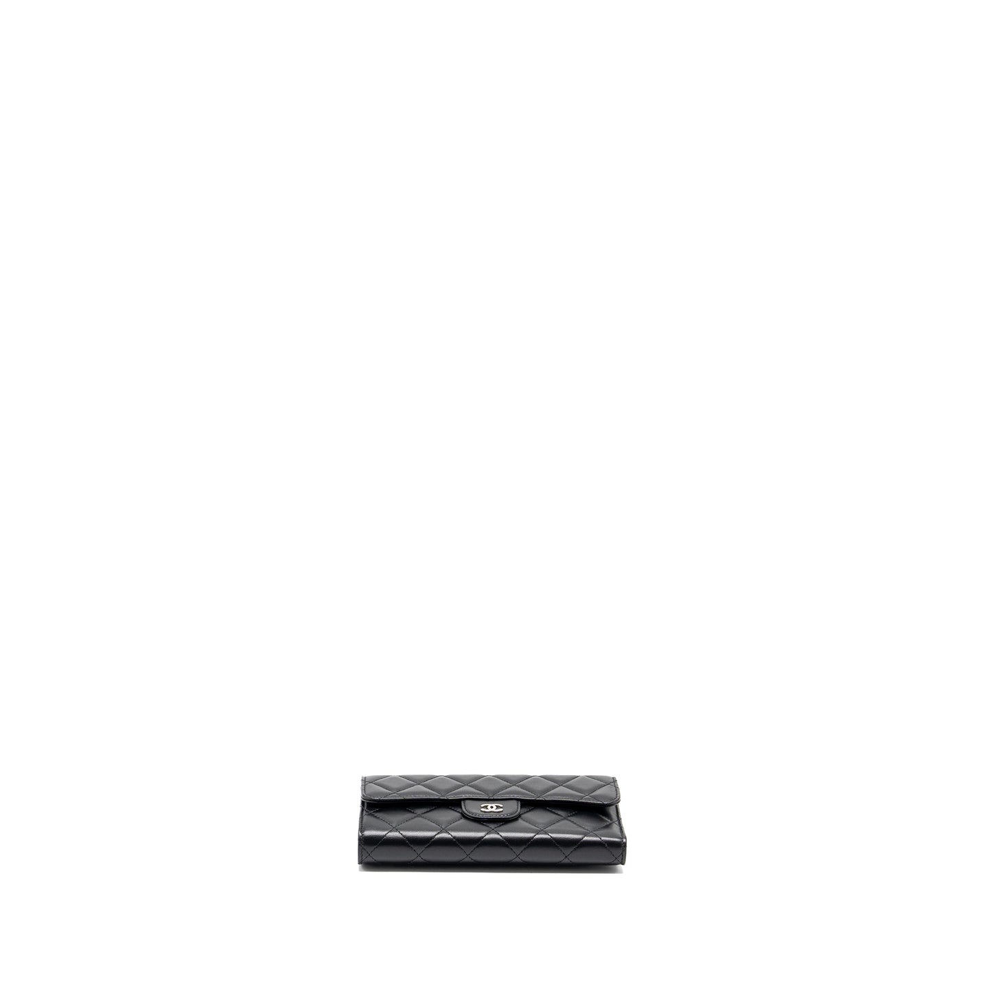 Chanel Classic Compact Long Wallet Lambskin black SHW