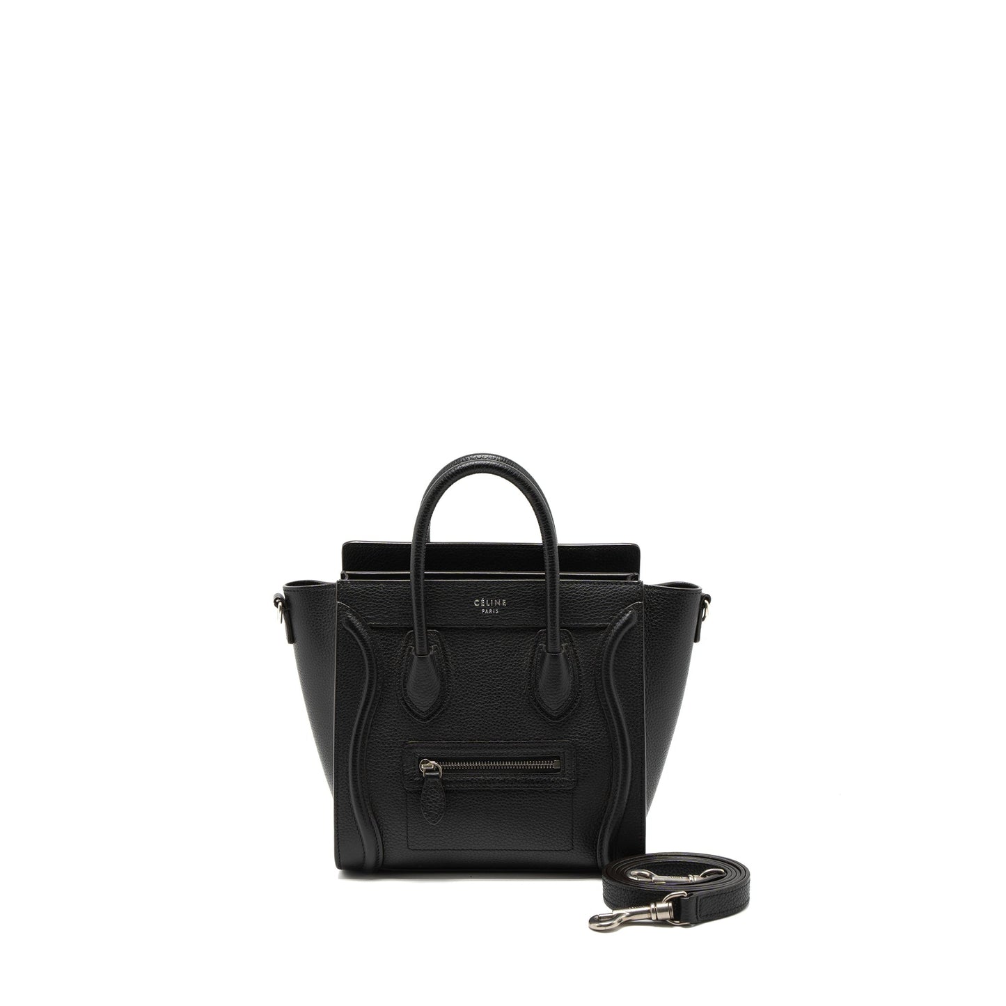 Celine Nano Luggage Bag Calfskin Black SHW