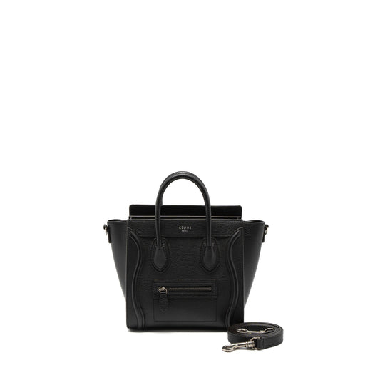 Celine Nano Luggage Bag Calfskin Black SHW