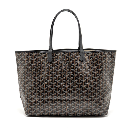Goyard Saint Louis PM Tote Goyardine Canvas/Calfskin Black SHW