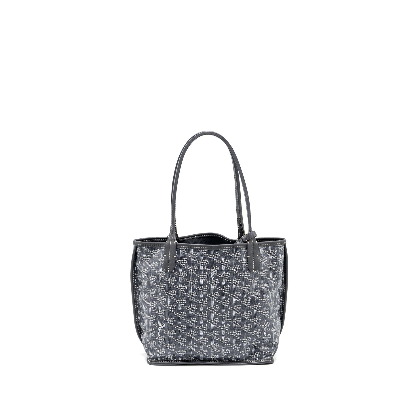 Goyard Mini Anjou Tote Bag  Goyardline Canvas / Leather Grey SHW