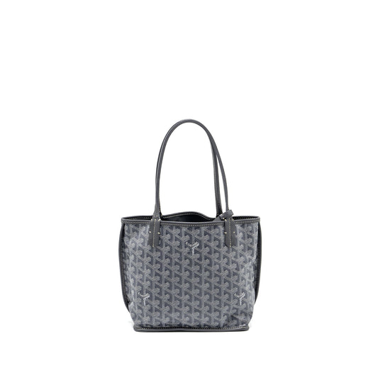 Goyard Mini Anjou Tote Bag  Goyardline Canvas / Leather Grey SHW