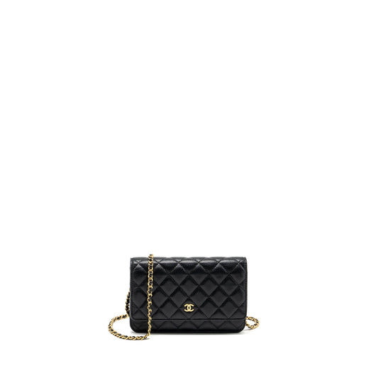 Chanel classic wallet on chain caviar black GHW