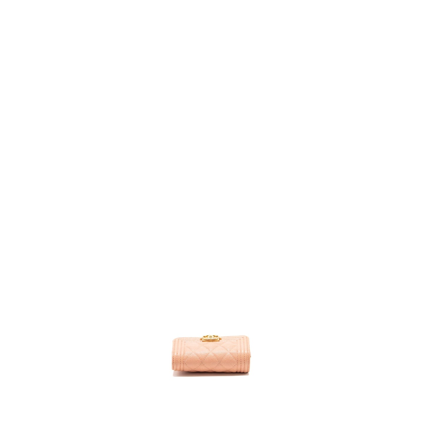 Chanel Boy Compact Wallet Caviar Pink GHW