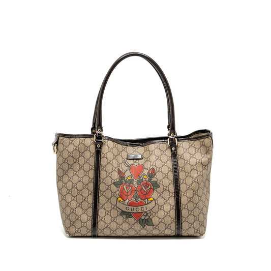 Gucci top handle tote bag gg supreme canvas GHW