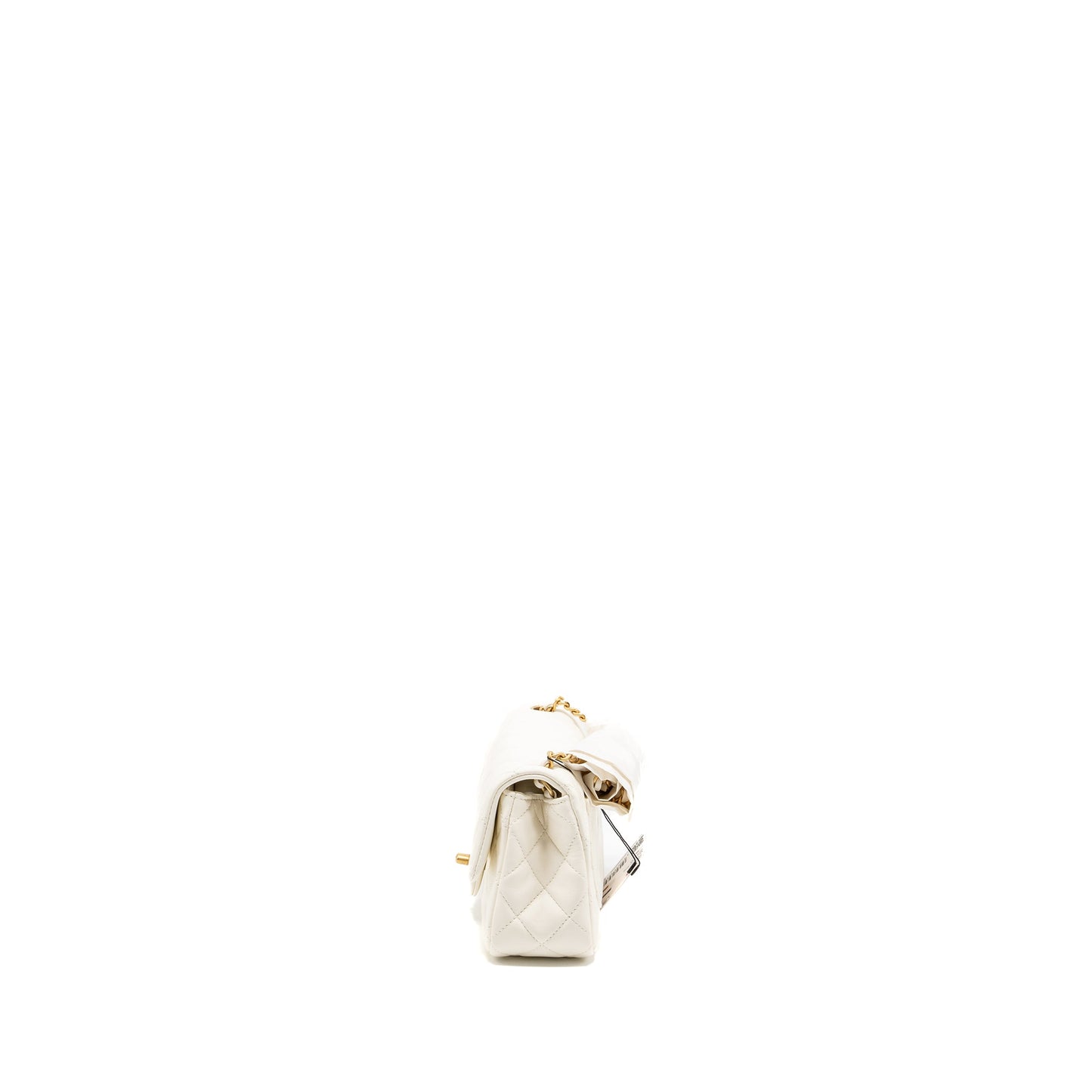 Chanel 22C pearl crush mini rectangular flap bag lambskin white GHW (microchip)