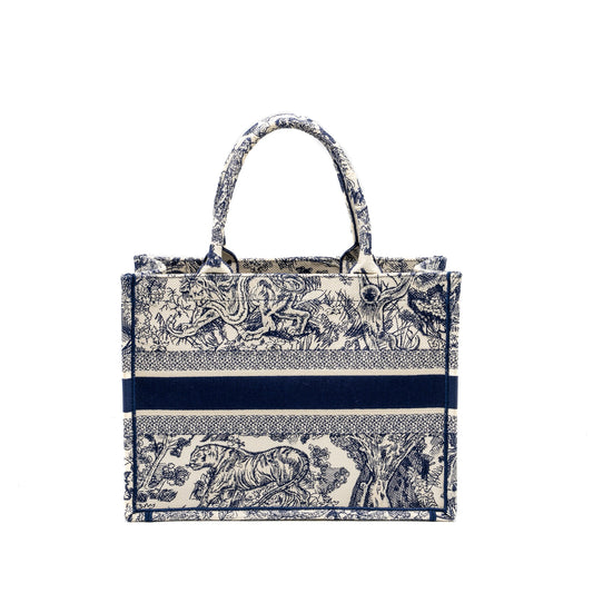 Dior Medium Book tote Blue Toile De Jouy Embroidery Canvas