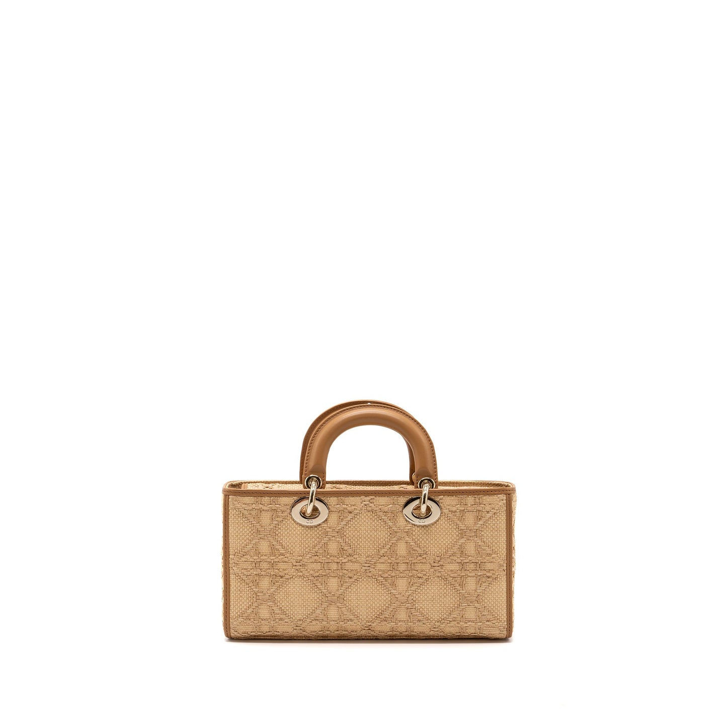 Dior Medium Lady D-Joy Bag Raffia/ Leather Natural LGHW
