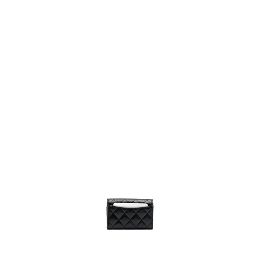 Chanel classic flap card holder caviar black GHW (microchip)