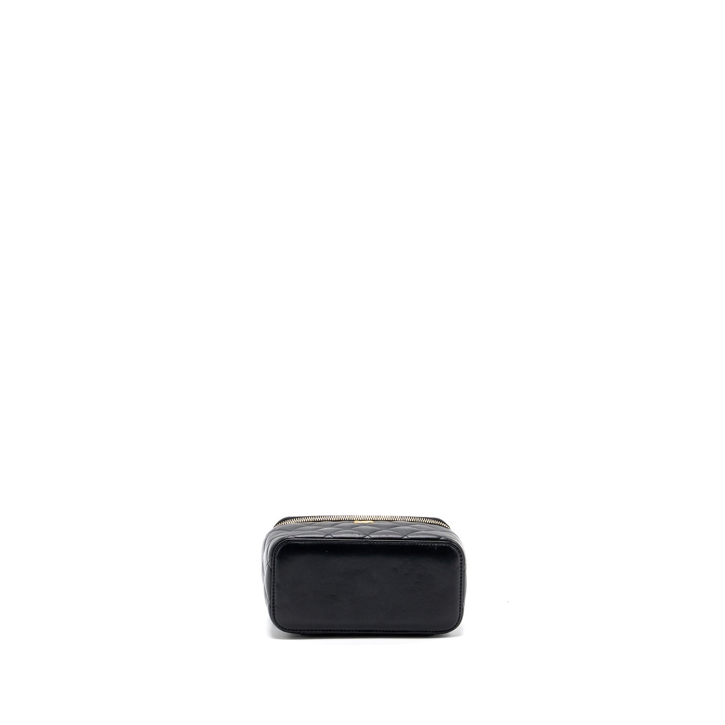 Chanel Pearl Crush Long Vanity Case Lambskin Black GHW