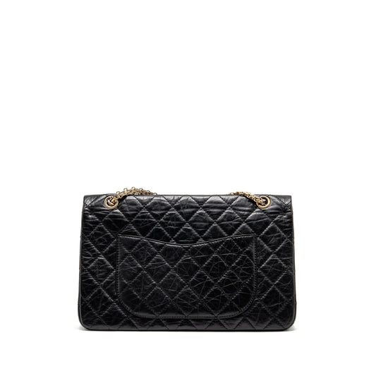 Chanel 2.55 227 reissue maxi flap bag aged calfskin black LGHW