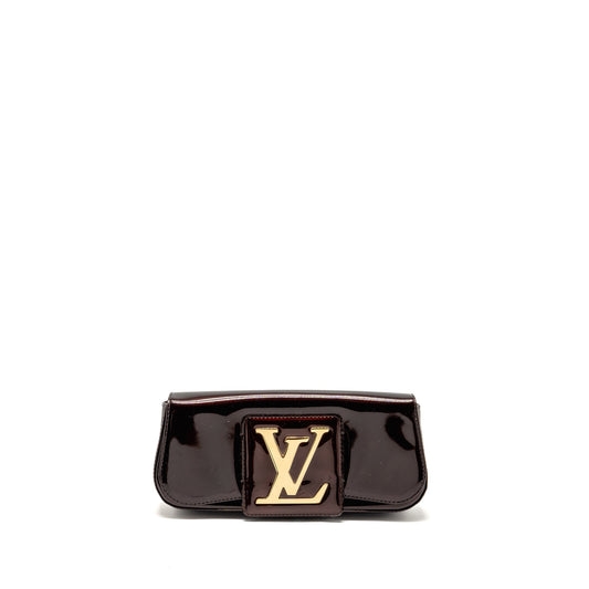 Louis Vuitton sobe clutch patent leather dark purple GHW