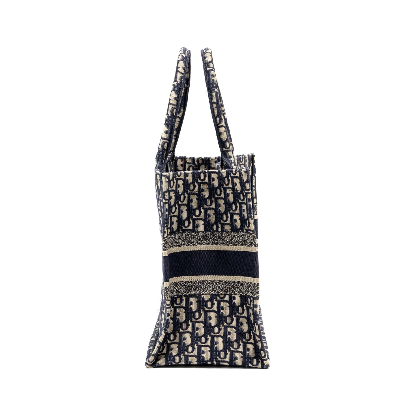 Dior medium book tote blue oblique emboidery