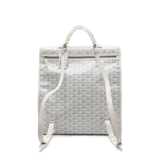 Goyard Saint Leger Backpack Goyardine Canvas White SHW