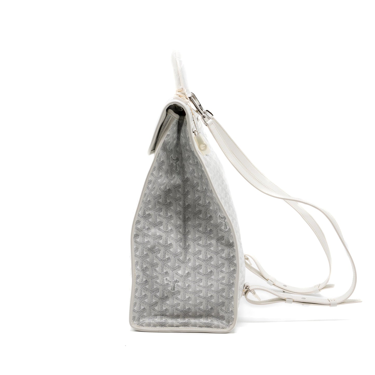 Goyard Saint Leger Backpack Goyardine Canvas White SHW