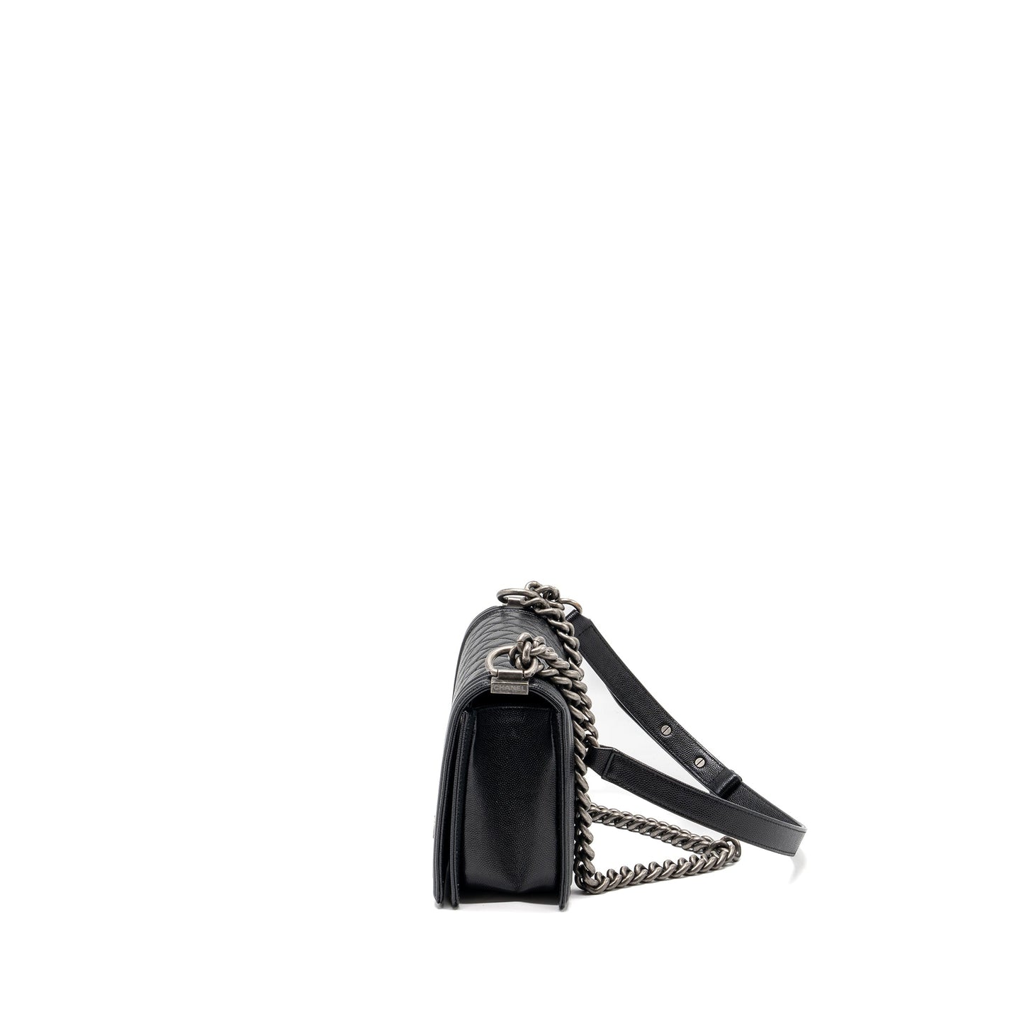 Chanel Medium Boy Bag Caviar Black Ruthenium Hardware