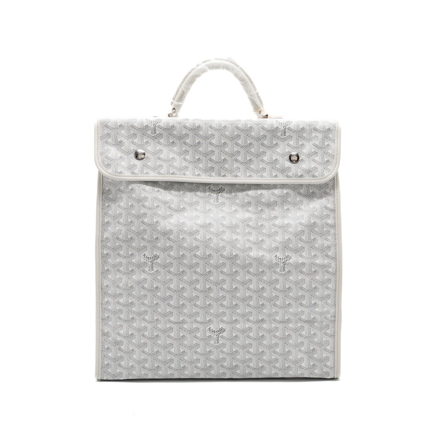 Goyard Saint Leger Backpack Goyardine Canvas White SHW