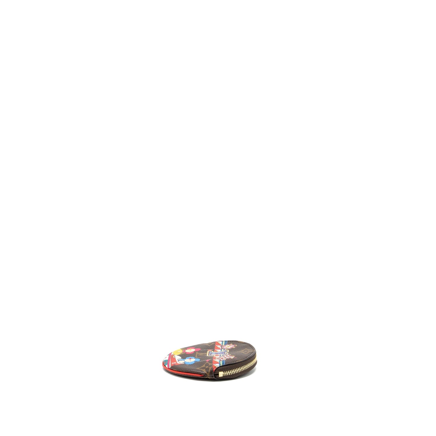 Louis Vuitton Round Coin Pouch Vivienne Bumper Car Monogram Canvas Multicolour GHW