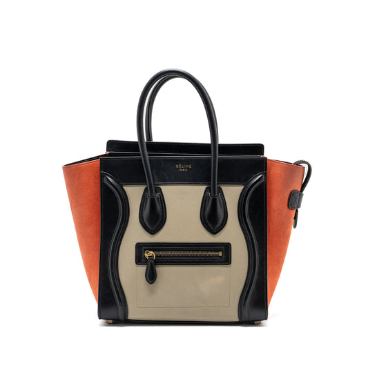 Celine micro luggage calfskin / suede leather multicolour GHW