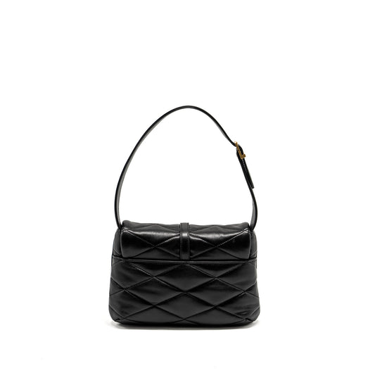 Saint Laurent/YSL LE 57 Quilted Hobo Shoulder Bag Lambskin Black Multicolour Hardware