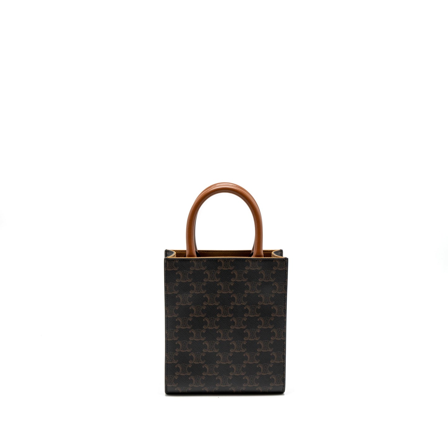 Celine Mini Vertical Cabas Triomphe Canvas Brown GHW