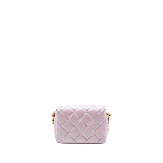 Chanel My Perfect Mini square flap bag caviar pink GHW (microchip)