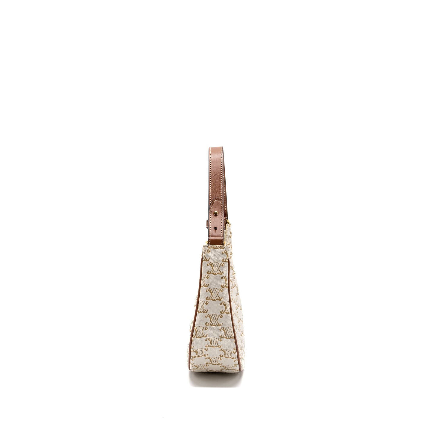 Celine Ava Bag Triomphe Canvas/Calfskin White GHW