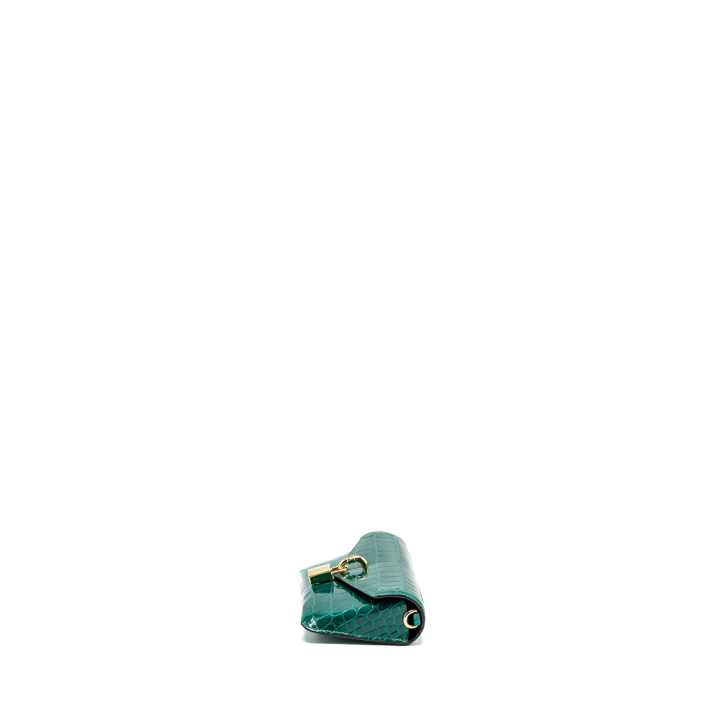 LOUIS VUITTON Padlock On Strap Crocodile Brillant Green GHW