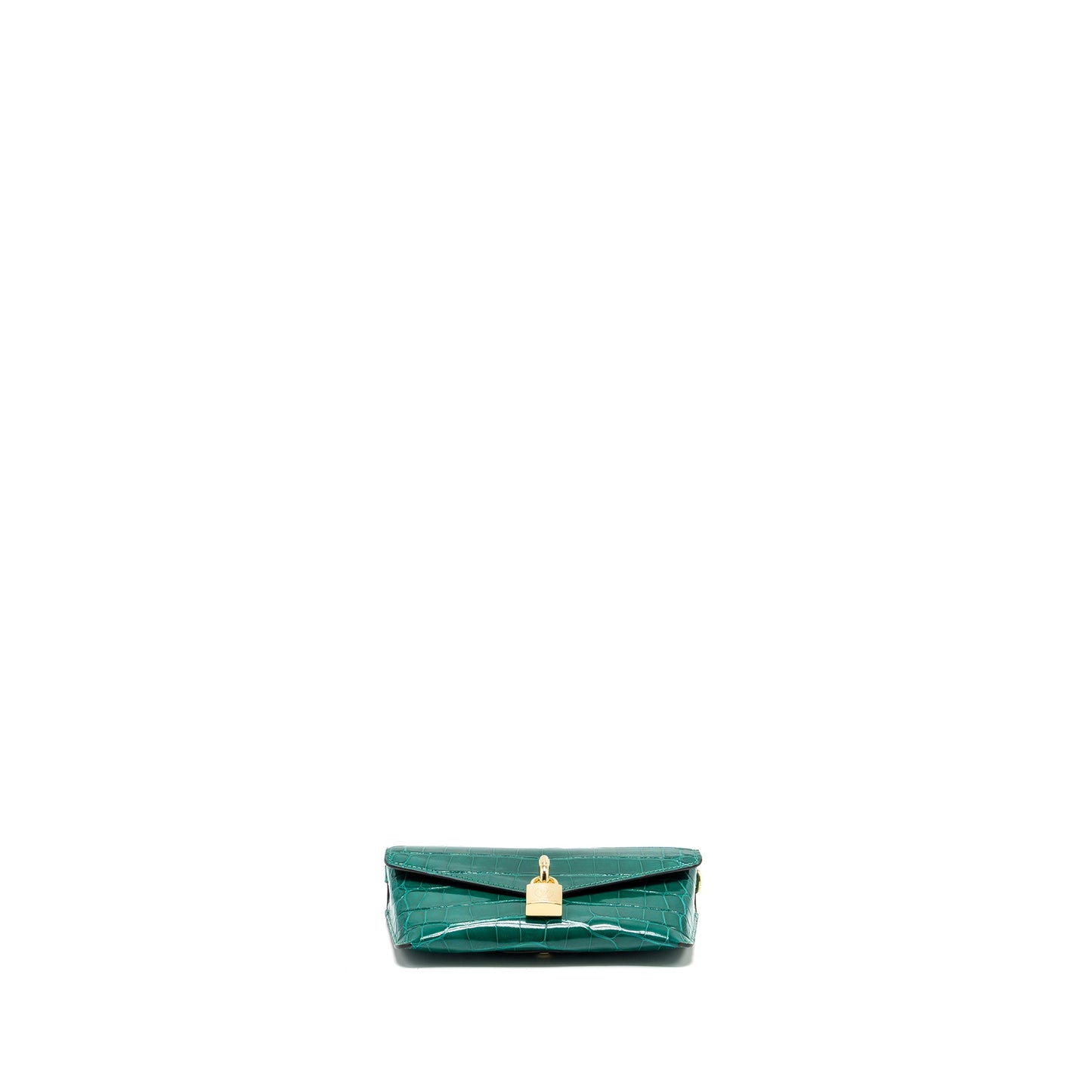 LOUIS VUITTON Padlock On Strap Crocodile Brillant Green GHW