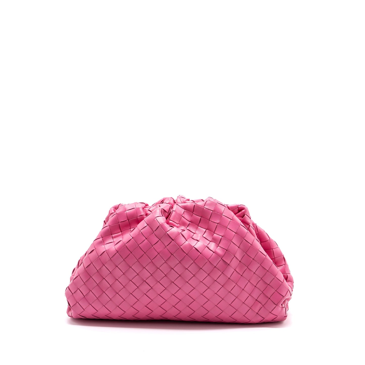 BOTTEGA VENETA MEDIUM POUCH CLUTCH INTERCCATO PINK