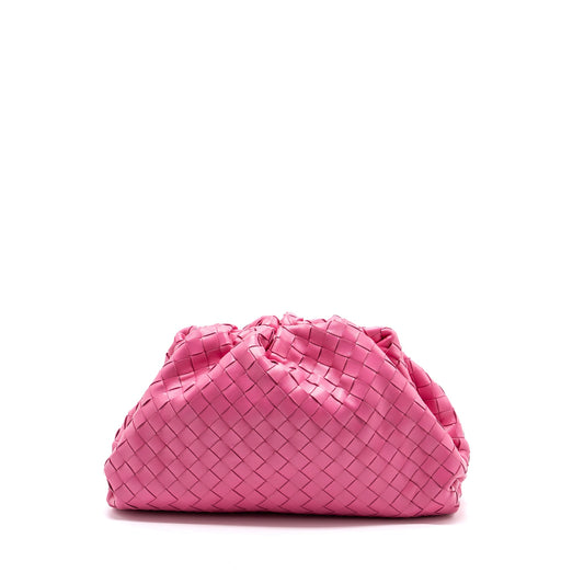BOTTEGA VENETA MEDIUM POUCH CLUTCH INTERCCATO PINK