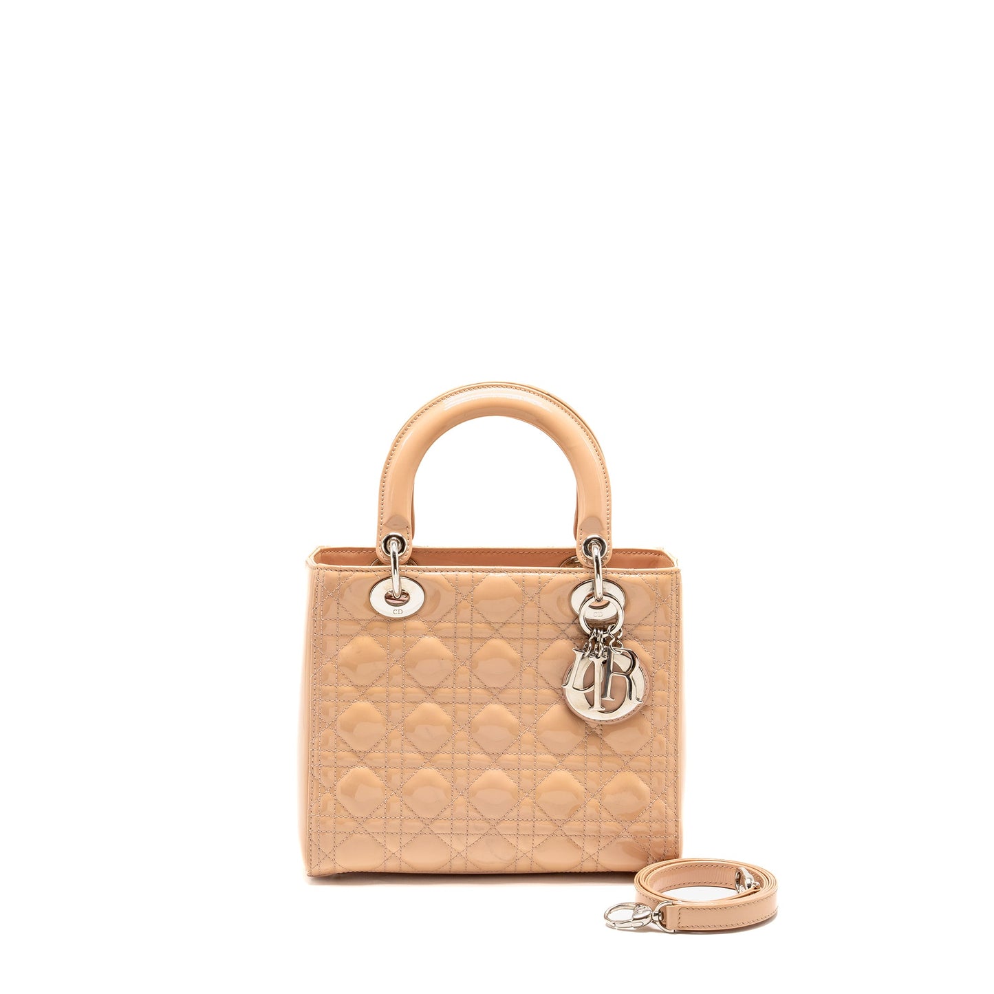 Dior Medium Lady Dior Patent Light Pink SHW