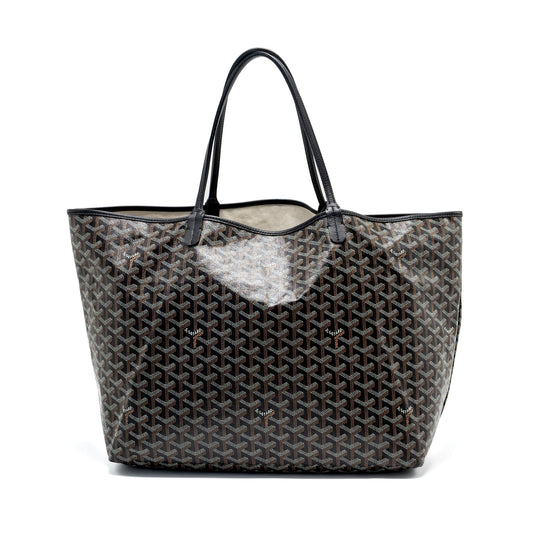 Goyard Saint Louis GM Tote Bag Goyardline Canvas Black SHW