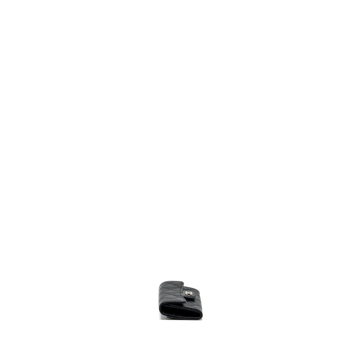 Chanel Classic flap card holder caviar black SHW (microchip)
