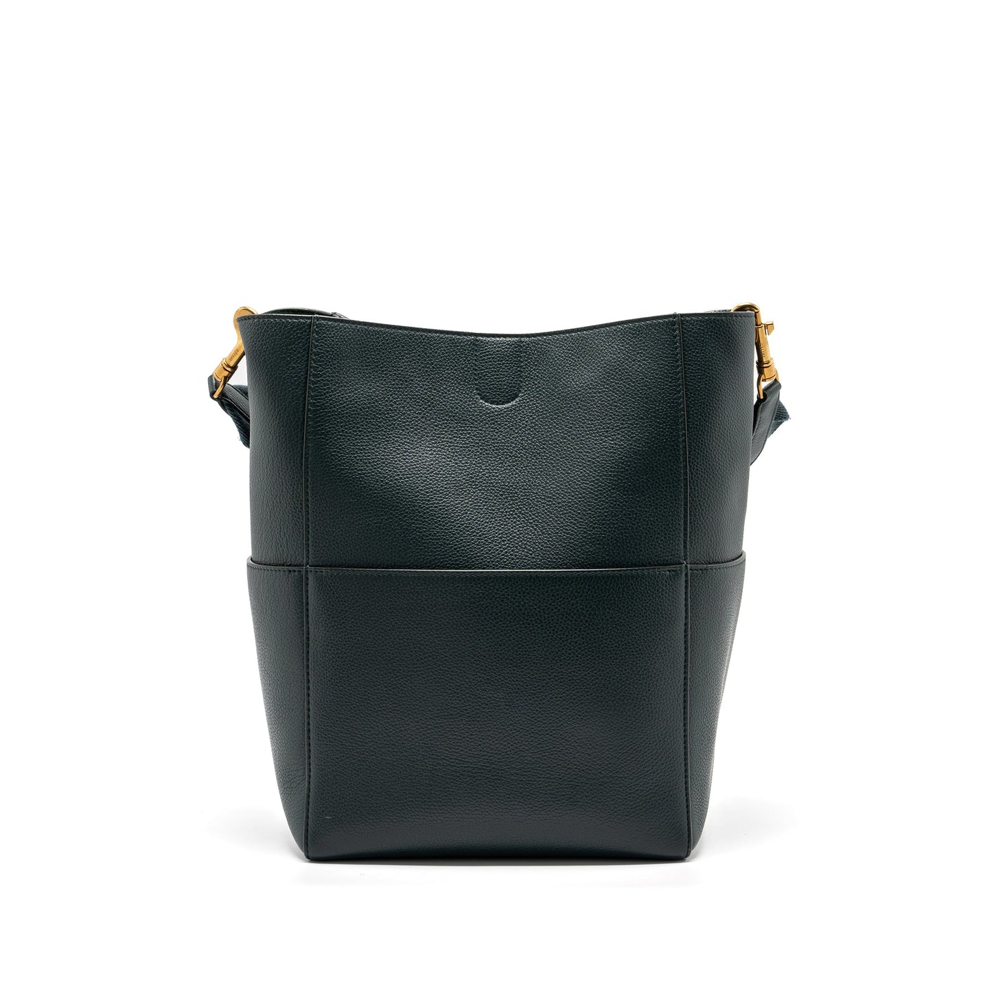 Celine Sangle bucket bag calfskin dark green GHW