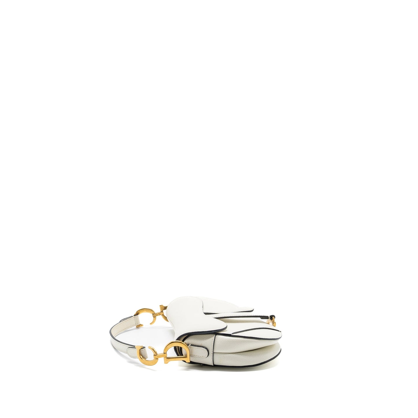 Dior Mini Saddle Bag Calfskin White GHW