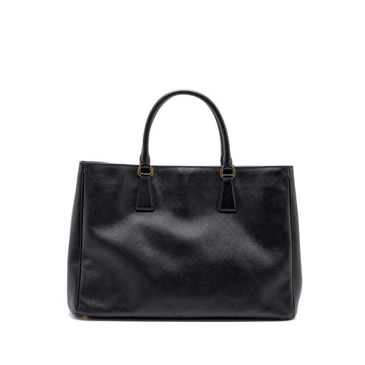 Prada large tote bag saffiano calfskin black GHW