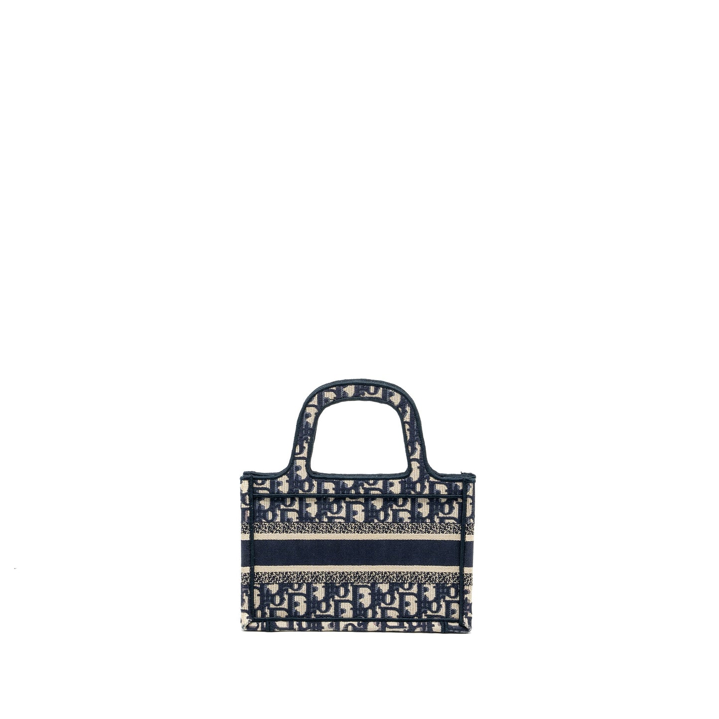 DIOR MINI BOOK TOTE BLUE OBLIQUE EMBROIDERY