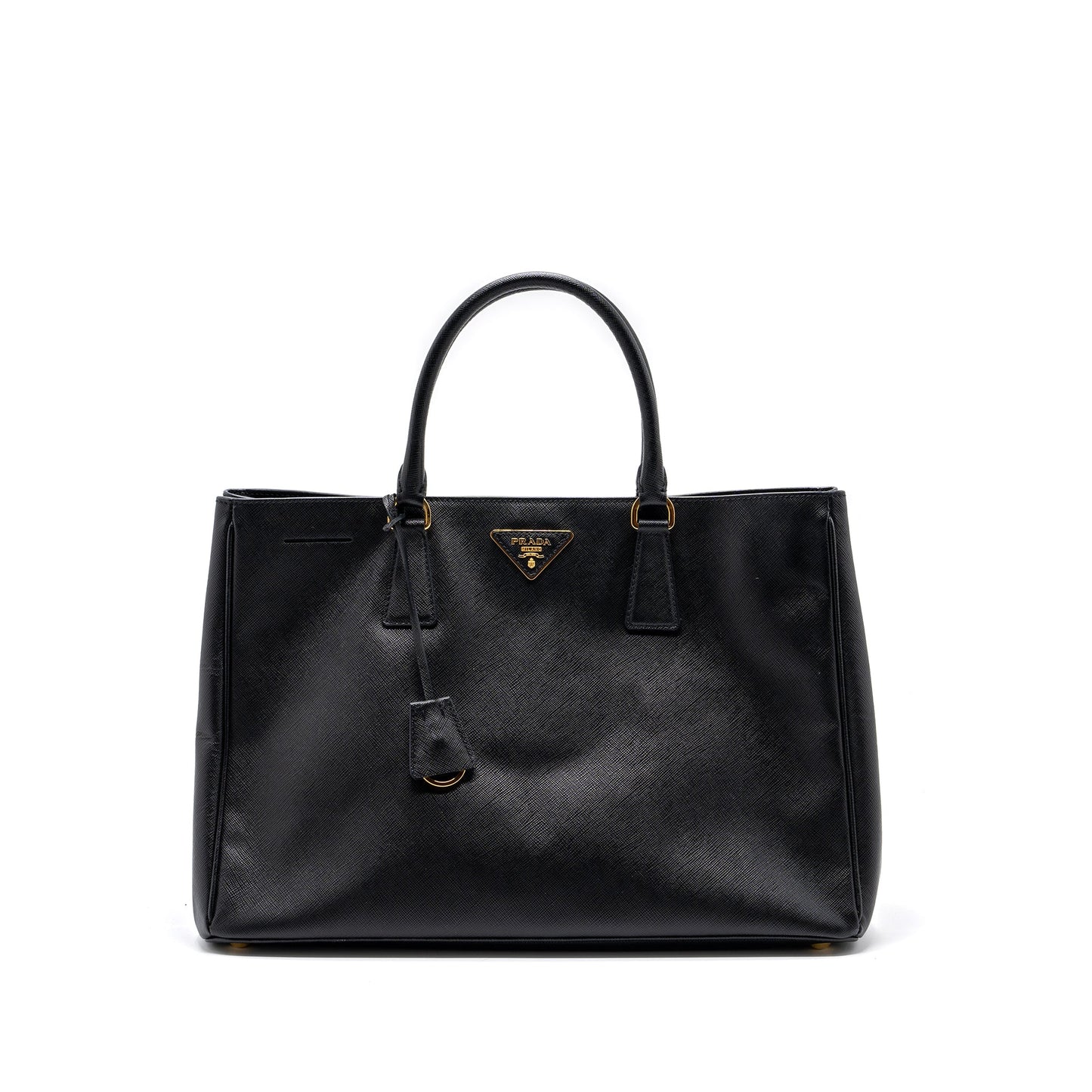 Prada large tote bag saffiano calfskin black GHW