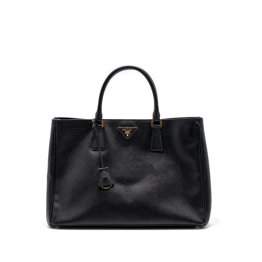 Prada large tote bag saffiano calfskin black GHW