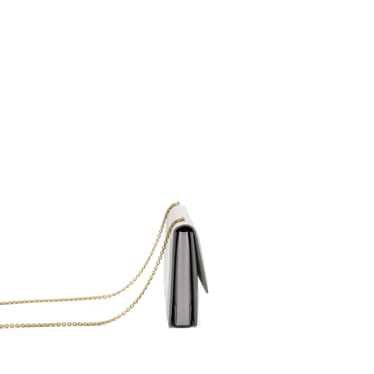 Ferragamo Ginny chain bag calfskin light grey LGHW