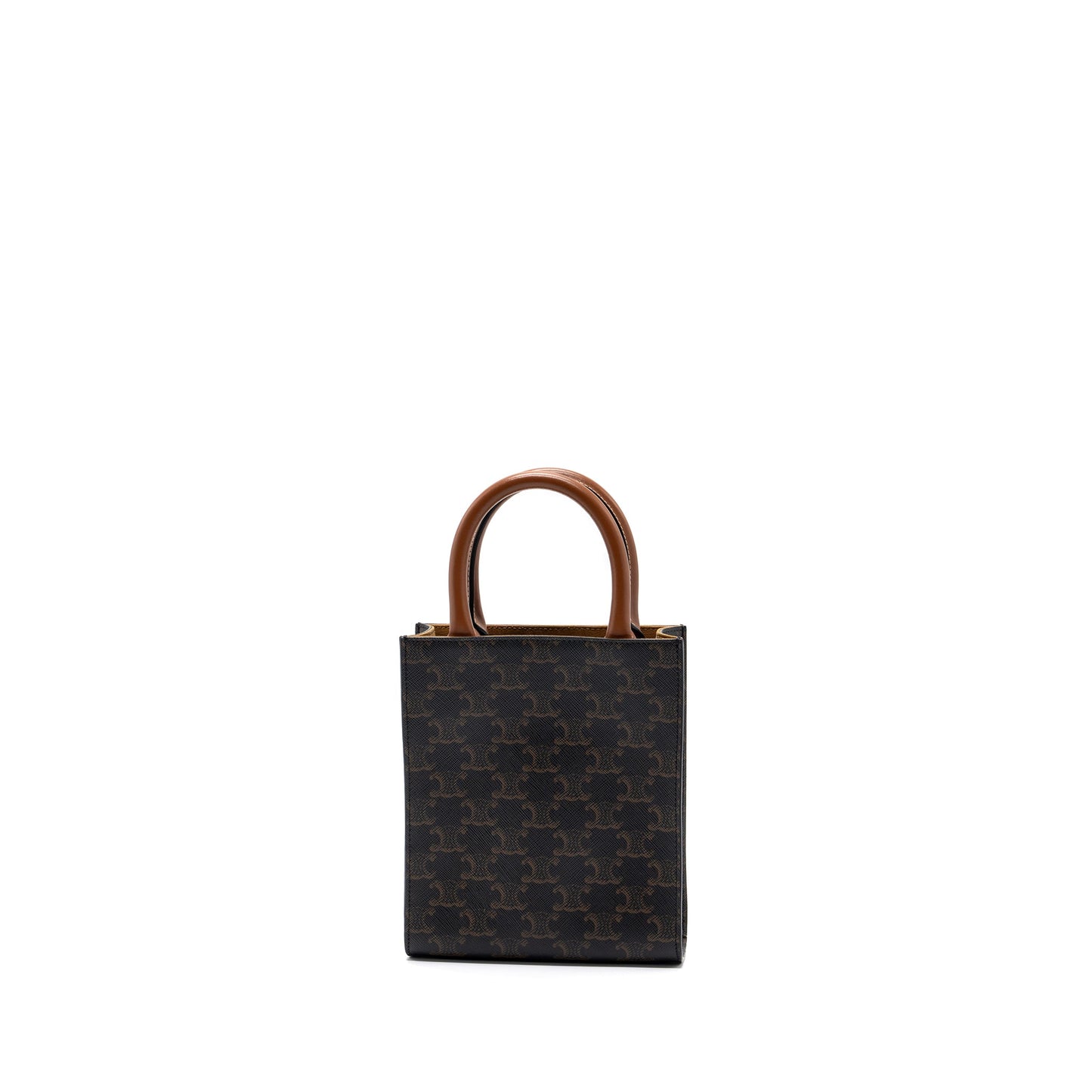 CELINE MINI VERTICAL CABAS TRIOMPHE CANVAS BROWN GHW