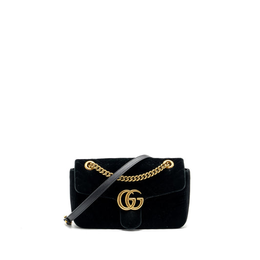 Gucci Small GG Marmont Bag Velvet Black GHW