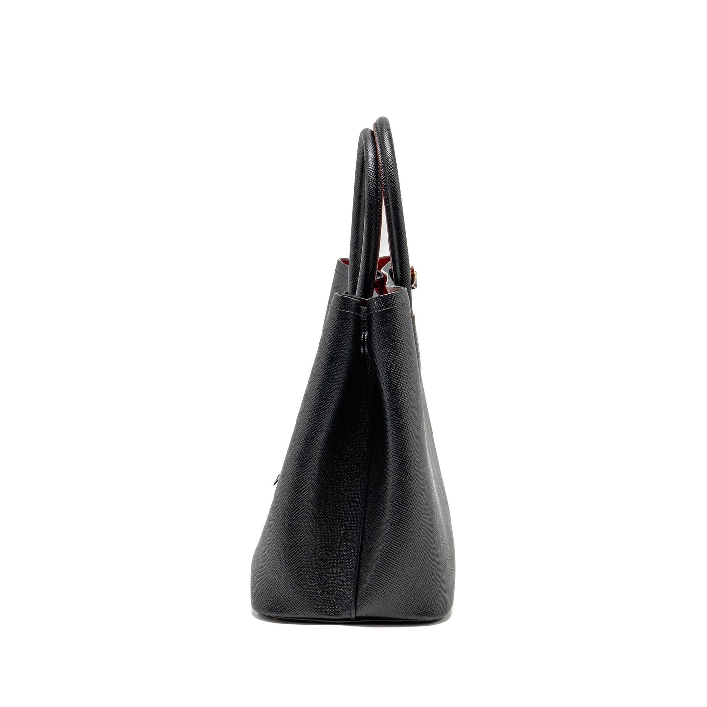 Prada double bag Saffiano calfskin black GHW