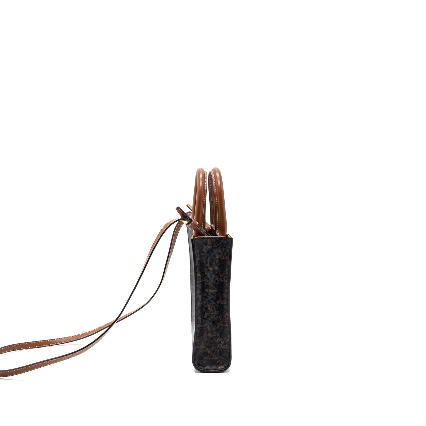 CELINE MINI VERTICAL CABAS TRIOMPHE CANVAS BROWN GHW