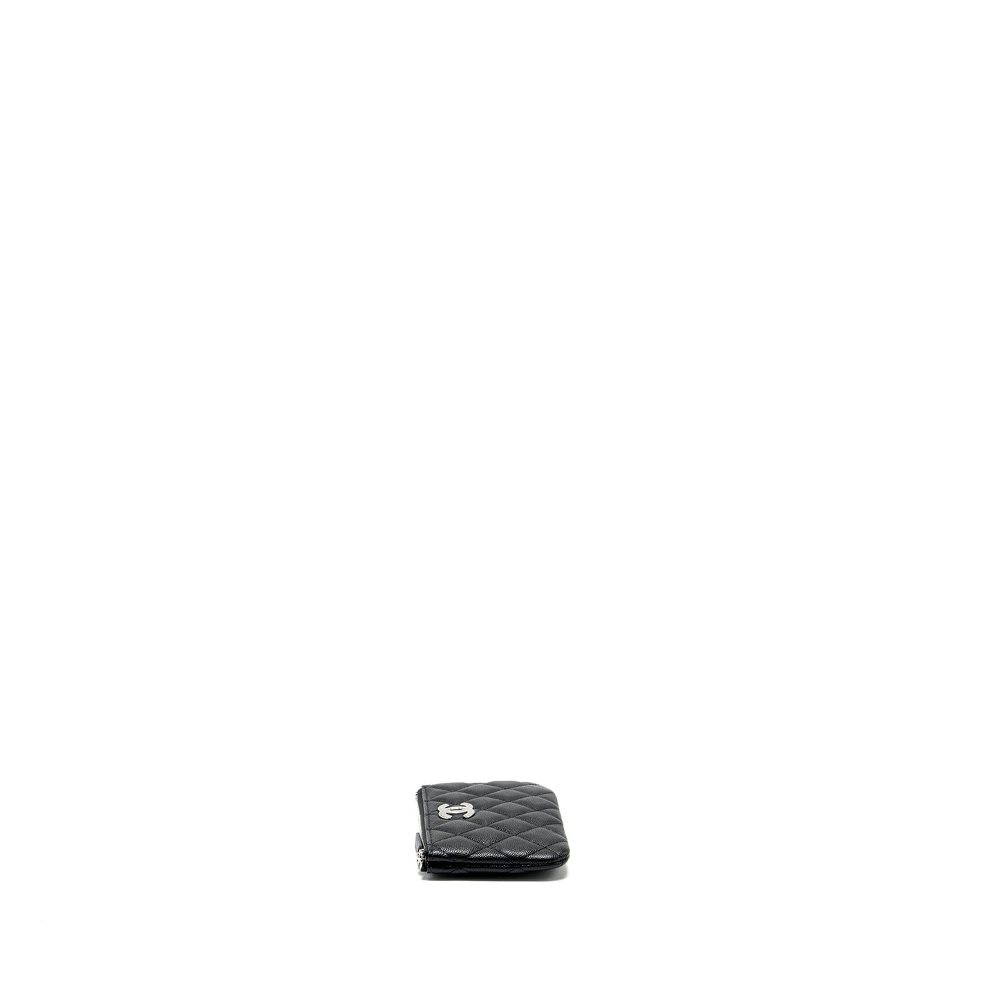 Chanel Coco Chanel on CC logo Mini Ocase Zip Pouch Caviar Black SHW (Microchip)