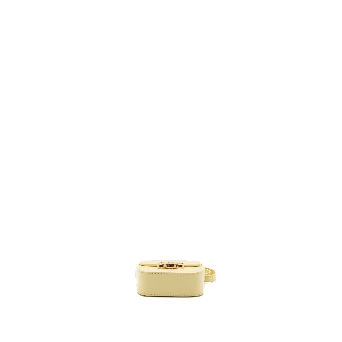Celine Mini Claude Shiny Calfskin Light Yellow GHW