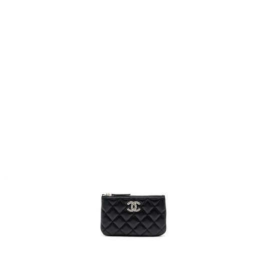 Chanel Coco Chanel on CC logo Mini Ocase Zip Pouch Caviar Black SHW (Microchip)