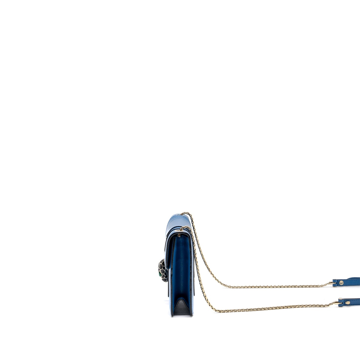 Bvlgari serpenti forever flap chain bag calfskin blue LGHW
